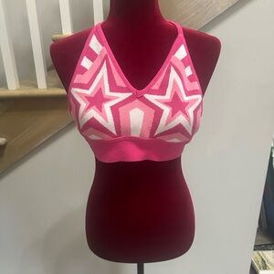 Debut Pink and White Star Crop Top